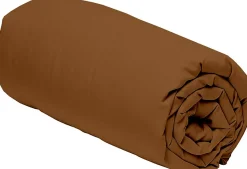 Drap housse 100% Percale de Coton ocre