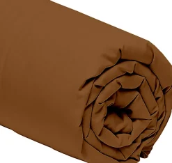 Drap housse 100% Percale de Coton ocre