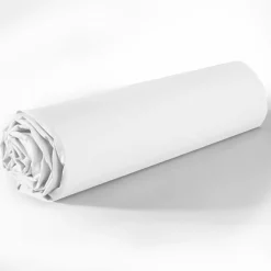 Drap housse en coton bonnet 35 cm blanc