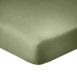 Drap Housse en coton bonnet 35 cm uni verveine
