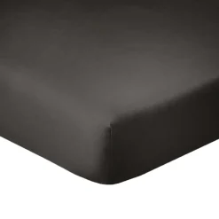 Drap Housse en coton bonnet 35 cm uni gris foncé
