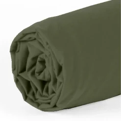 Drap Housse en percale de Coton vert