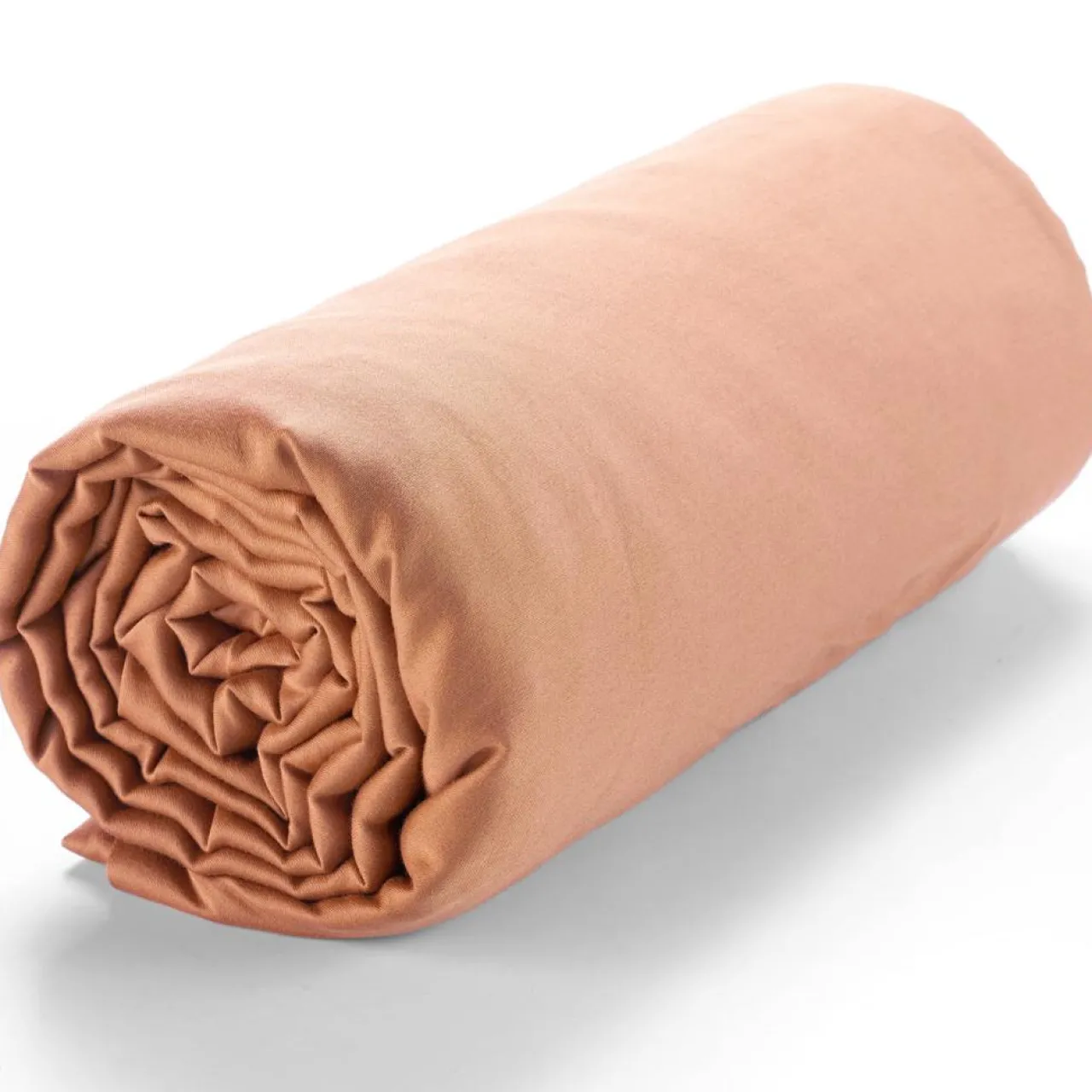 Drap housse satin de coton lavé bonnet 30 cm rose