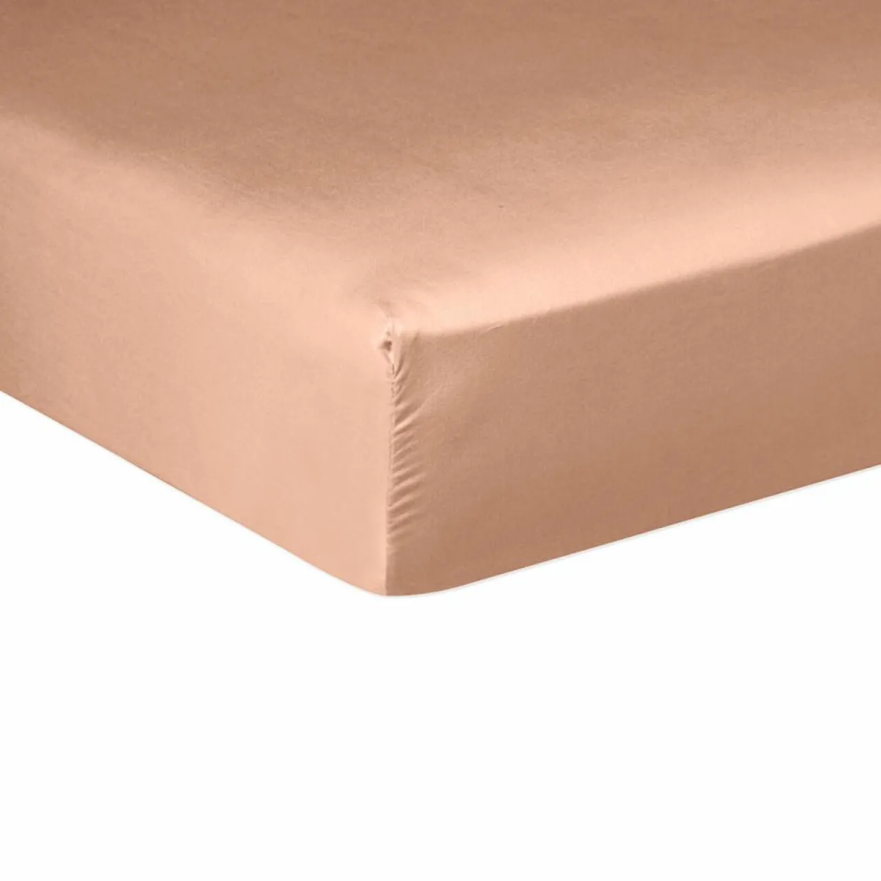 Drap housse satin de coton lavé bonnet 30 cm rose