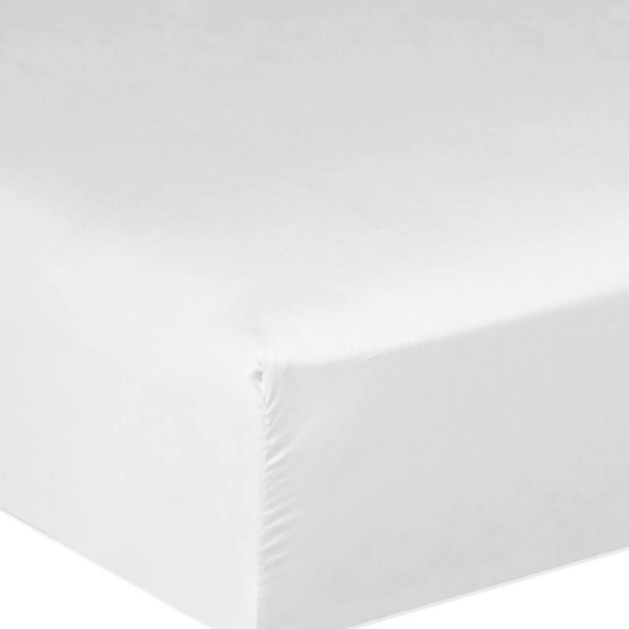 Drap housse satin de coton lavé bonnet 30 cm blanc