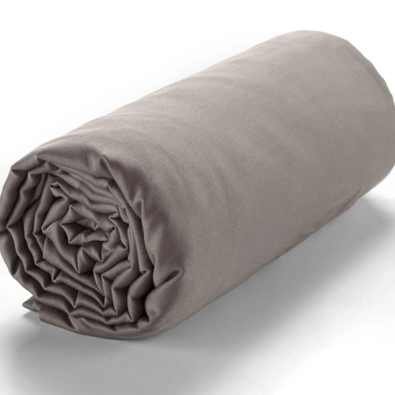 Drap housse satin de coton lavé bonnet 30 cm gris