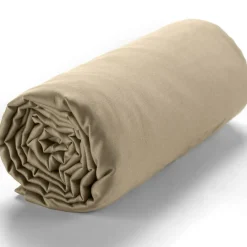 Drap housse satin de coton lavé bonnet 30 cm beige
