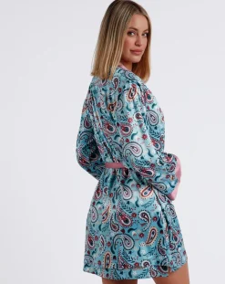 Déshabillé Garden bleu/rose