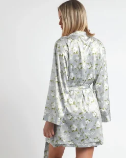 Déshabillé Garden gris/vert/blanc