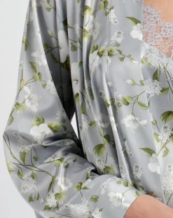 Déshabillé Garden gris/vert/blanc