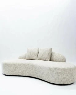 Dune - Canapé arrondi 3 places en tissu beige