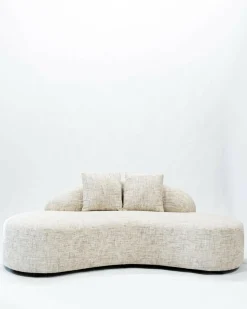 Dune - Canapé arrondi 3 places en tissu beige