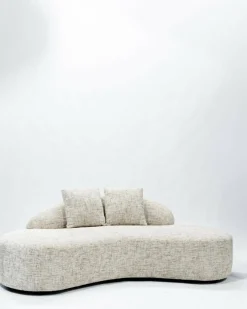 Dune - Canapé arrondi 3 places en tissu beige