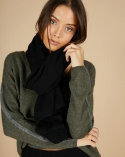 Echarpe 100% Cachemire Cascade noire - 200x70 cm