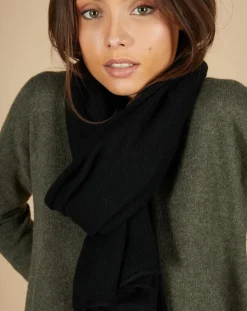 Echarpe 100% Cachemire Cascade noire - 200x70 cm