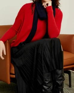 Echarpe 100% Cachemire marine 192x28 cm