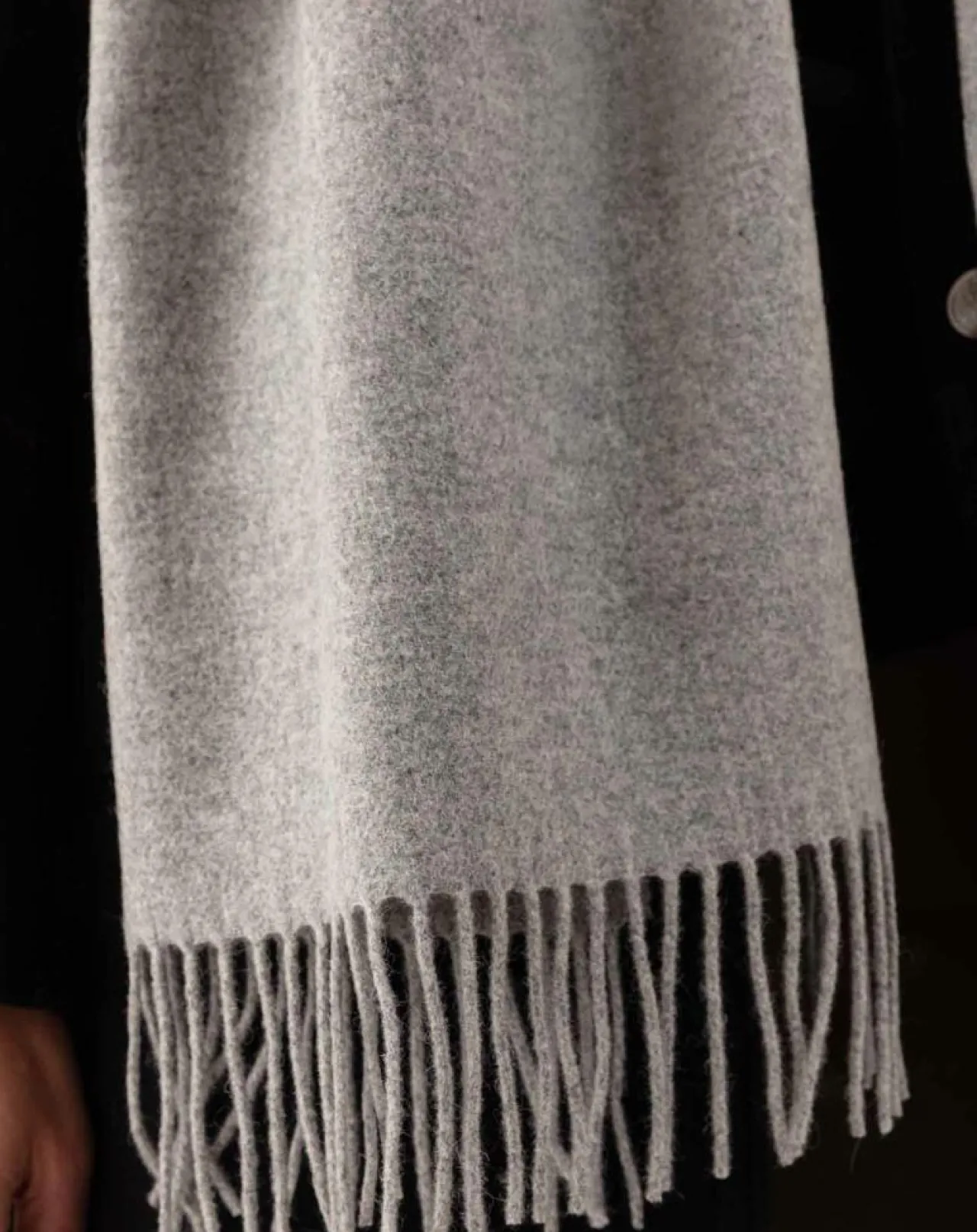 Echarpe 100% Laine Sandra gris chiné - 160x54x10 cm