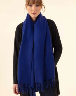 Echarpe 100% Laine Sandra indigo - 160x54x10 cm