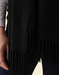 Echarpe 100% Laine Sandra noire - 160x54x10 cm