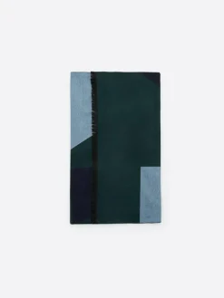 Echarpe à motif géométrique en viscose vert profond - 183x66 cm