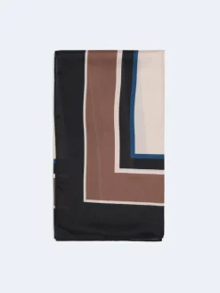 Echarpe à motif géométrique blanc neige - 68x68 cm