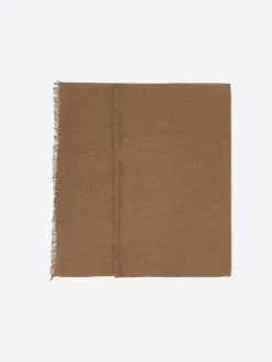 Echarpe à rayures en Coton & Lin caramel - 180x60 cm