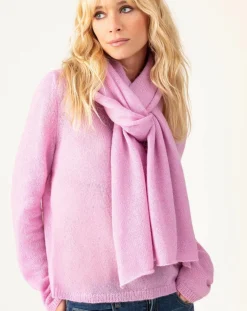 Echarpe en Kidmohair & Laine Lisam lilas - 50x90 cm