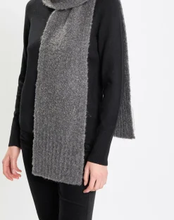 Echarpe en Laine mélangée chinée vert foncé