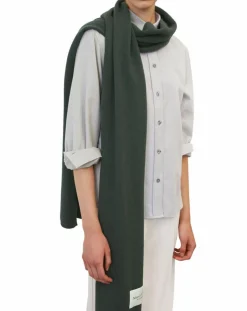 Echarpe en Laine mélangée chinée vert foncé