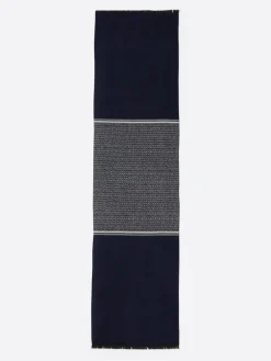 Echarpe fantaisie bleu marine - 180x45 cm