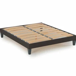 Ensemble Matelas + Sommier en bois Privilège anthracite/blanc - 180x200 cm