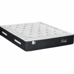 Ensemble Matelas + Sommier en bois Privilège anthracite/blanc - 160x200 cm