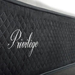 Ensemble Matelas + Sommier en bois Privilège anthracite/blanc - 90x200 cm