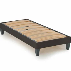 Ensemble Matelas + Sommier en bois Privilège anthracite/blanc - 90x200 cm