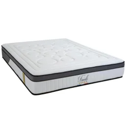 Ensemble Tivoli Matelas Mémoire de forme + Sommier Bois blanc/noir - 140x200 cm