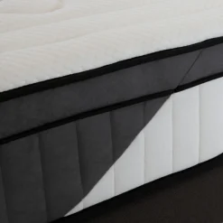 Ensemble Tivoli Matelas Mémoire de forme + Sommier Bois blanc/noir - 90x190 cm