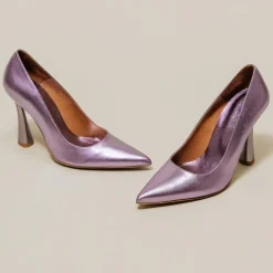 Escarpins en Cuir Dabate lilas - Talon 10 cm