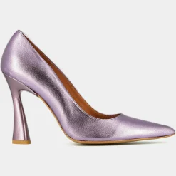 Escarpins en Cuir Dabate lilas - Talon 10 cm