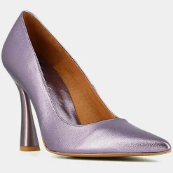 Escarpins en Cuir Dabate lilas - Talon 10 cm