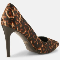 Escarpins en Cuir façon poulain Louise léopard - Talon 9 cm