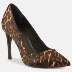 Escarpins en Cuir façon poulain Louise léopard - Talon 9 cm