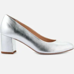 Escarpins en Cuir Wougy argentés - Talon 6 cm
