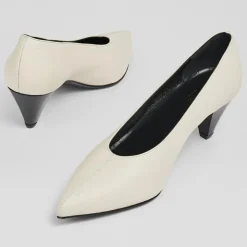 Escarpins en Cuir Zayla écrus - Talon 5 cm