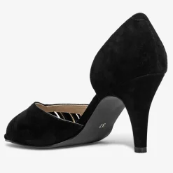 Escarpins en Velours de Cuir Delaware noirs - Talon 8.5 cm
