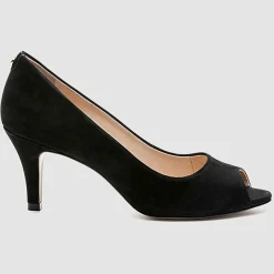 Escarpins en Velours de Cuir Bebe Milene noirs - Talon 6 cm