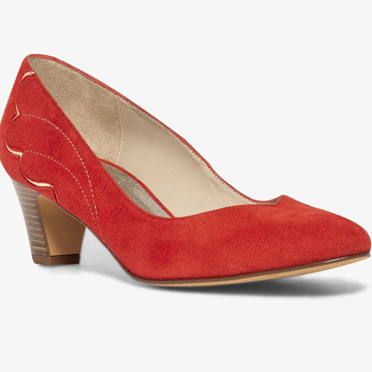 Escarpins en Velours de Cuir Irlande rouges - Talon 5 cm