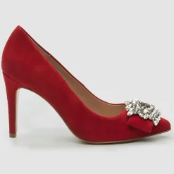 Escarpins en Velours de Cuir Manifika rouges - Talon 9 cm