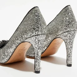 Escarpins Manifik à paillettes argentés - Talon 9 cm