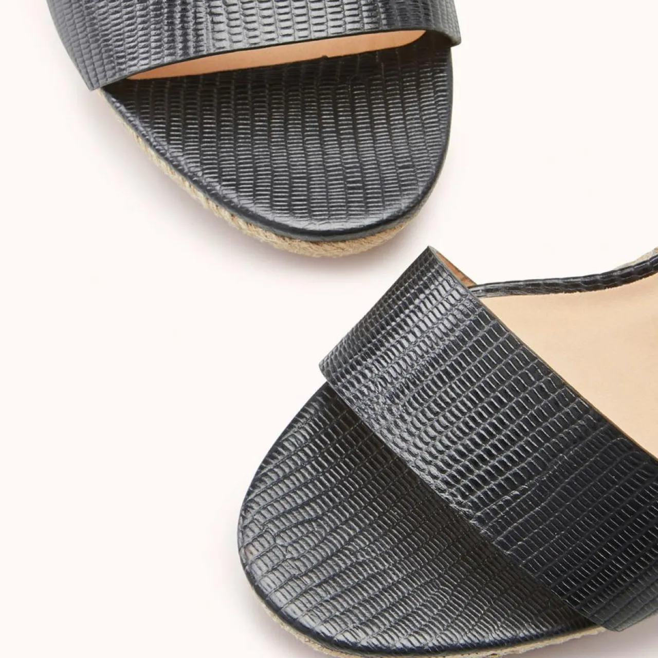 Espadrilles compensées en Cuir Zemi noires - Talon 9 cm