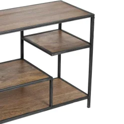 Etagere basse industrielle manguier stockholm naturel ciré - 210x35x60 cm